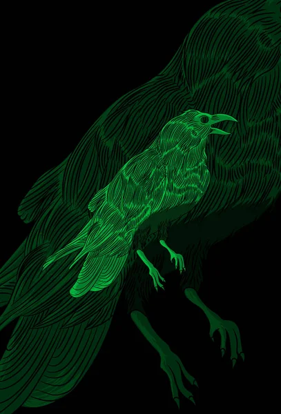 Crow Illustration Illustration Design — Image vectorielle