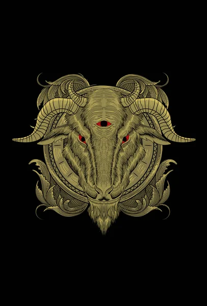 Goat Mandala Ornament Artwork Illustration — Stock Vector