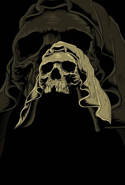 Crâne Avec Illustration Vectorielle Manteau — Image vectorielle