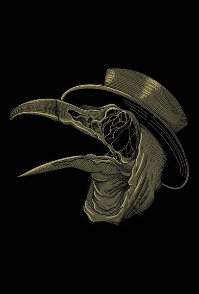 Şapka çizimi olan kafatası kuşu