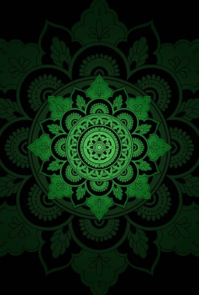 Mandala yeşil renk çizimi