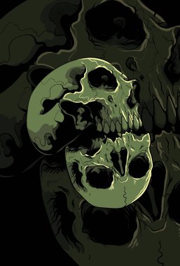 Kafatası vektör çizimi el çizimi