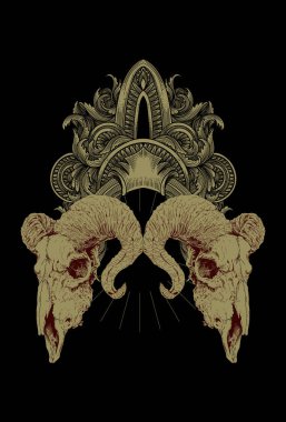 Süs resimli kafatası keçisi