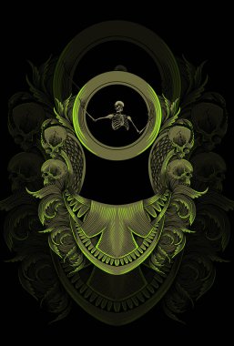 Süs resimleriyle kafa yapan bir insan.