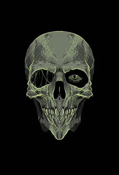 Crâne Illustration Illustration Dessin Main — Image vectorielle