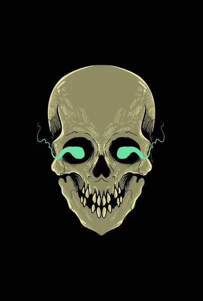 Skull Vektorové Ilustrace Ruční Kresba — Stockový vektor