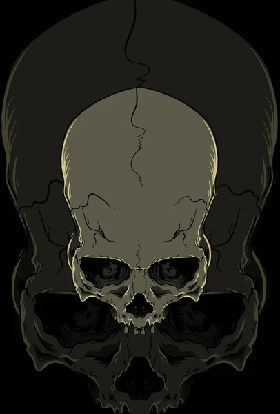Skull Vector Illustration Hand Drawing — Stock Vector
