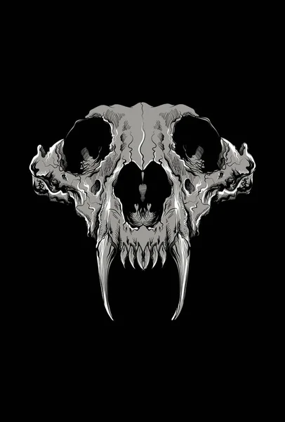 Wolf Skull Vector Artwork Illustration — Stock Vector