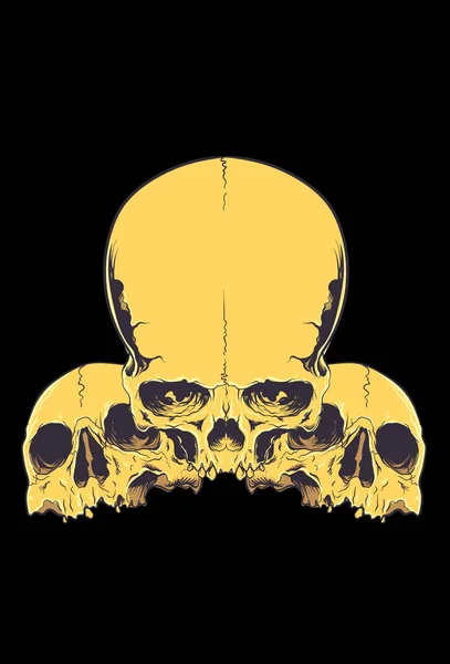 Tête Crâne Illustration Vectorielle Illustration — Image vectorielle