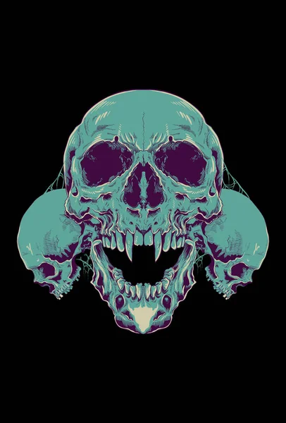 Crânes Tête Illustration Vectorielle Illustration — Image vectorielle