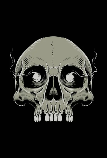 Crâne Avec Illustration Vectorielle Des Yeux — Image vectorielle