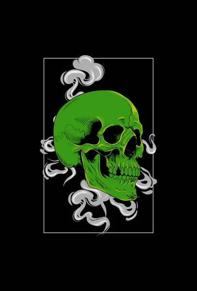Crâne Avec Illustration Vectorielle Fumée — Image vectorielle