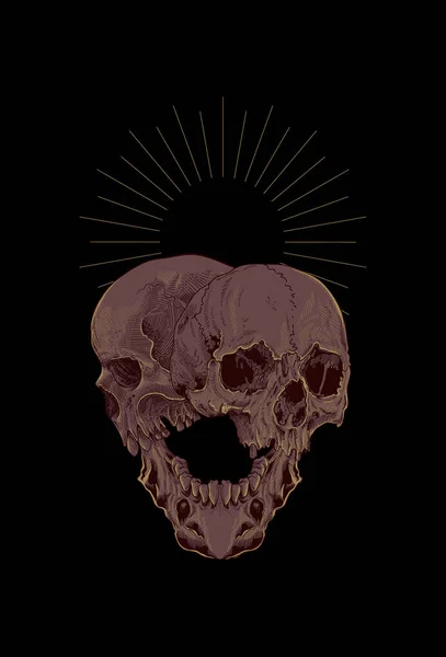 Illustration Détaillée Crâne — Image vectorielle