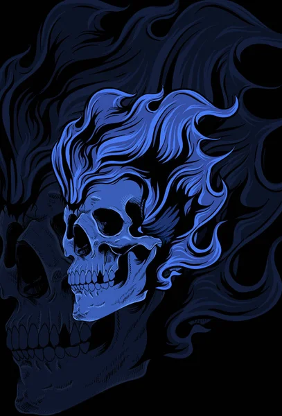 Skull Hair Vector Illustration — Stock Vector