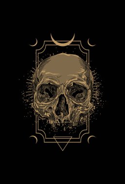 Işık vektör illüstrasyonlu kafatası