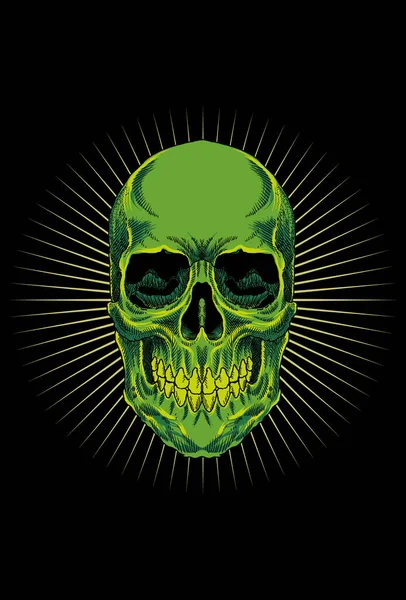 Crâne Avec Illustration Vectorielle Lumineuse — Image vectorielle