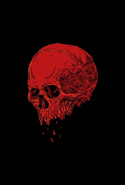 Crâne Rouge Illustration Vectorielle — Image vectorielle