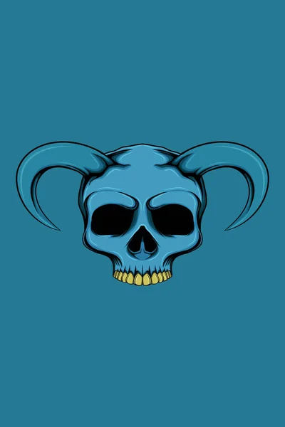 Cráneo Monstruo Azul Vector Ilustración — Archivo Imágenes Vectoriales
