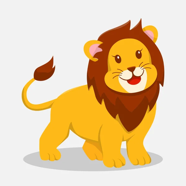 Cute Lion Character Design Ilustracji — Wektor stockowy