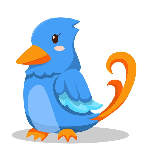Grazioso Uccello Personaggio Disegno Illustrazione — Vettoriale Stock
