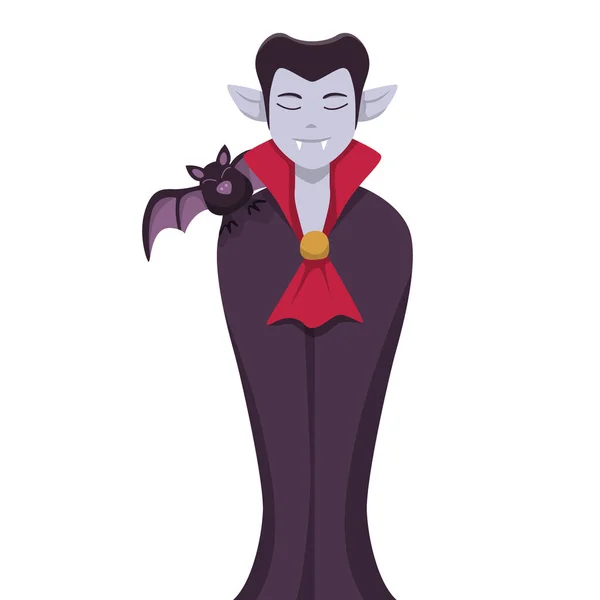 Vampire Halloween Avec Motif Chauve Souris Illustration Plate — Image vectorielle