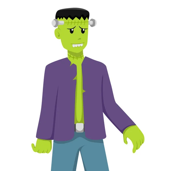 Halloween Frankenstein Kostium Projekt Płaski Ilustracja — Wektor stockowy