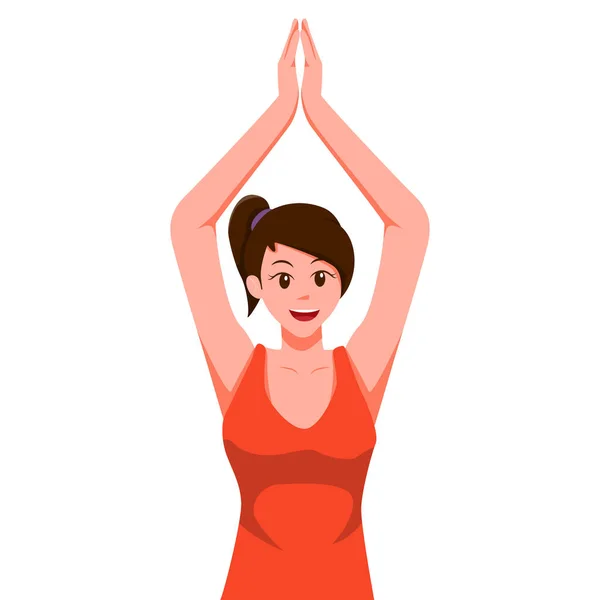 Donne Che Fanno Yoga Design Illustrazione — Vettoriale Stock