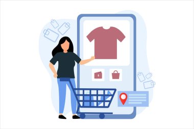 Online alışveriş düz tasarım