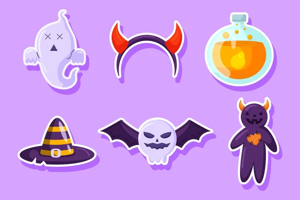 Set Verzameling Van Halloween Sticker — Stockvector