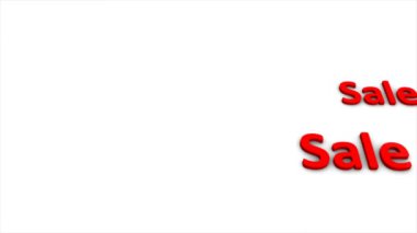 Büyük indirim konsepti 3D animasyon, mağaza, market, alışveriş, sezon.