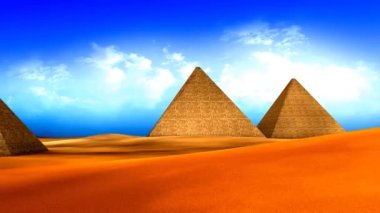 Canlı renkli Mısır piramitleri.