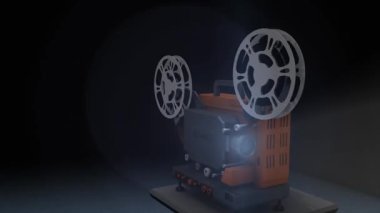 Yer tutucu ile eski film projeksiyon animasyonu.