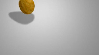 3D Patates cipsi animasyon, yemek, atıştırmalık, çıtır çıtır.