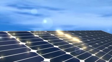 Güneş enerjisi paneli, konsept canlandırma.