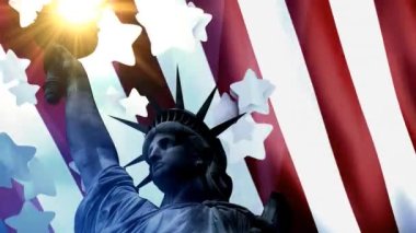 Vatansever animasyon kavramı, Amerikan bayrağıyla Özgürlük Heykeli.
