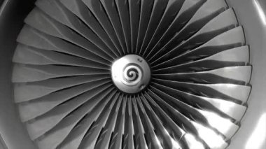 Kapalı türbin motoru ön taraftaki fan, mühendislik, çalışma, çalışma.