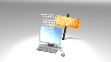 Temel iş akışları, girdi, süreç ve çıktıların 3D konsept animasyonu.