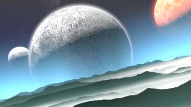 Sanatçı yabancı gezegen, yıldızlar, uzay, keşif, dünya.