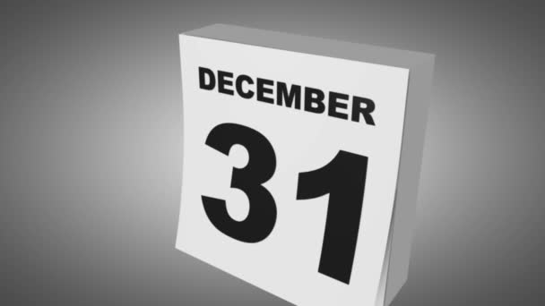 Calendário Mudança Data Janeiro Ano Novo — Vídeo de Stock