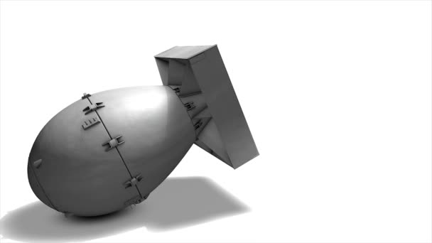 Моделирование Сброса Атомной Бомбы Толстяком Включая Матовую — стоковое видео