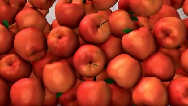Äpplen Droppe Fyllning Utrymmen Animation Med Matt — Stockvideo