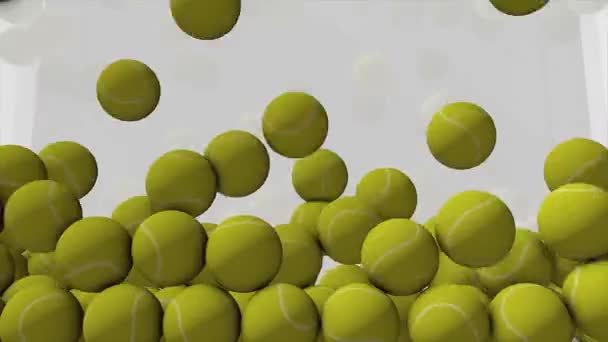 テニスボールのアニメーションのスペースを埋める マットが含まれて — ストック動画