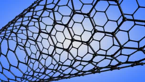 Computer Graphic Generated Animation Single Wall Carbon Nanotube — ストック動画