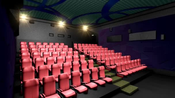 Grant Cinema Hall Movie Screening Viewing Empty — Stock Video