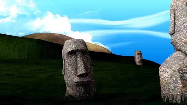 Artysta Odtwarzanie Posągów Wyspy Wielkanocnej — Wideo stockowe