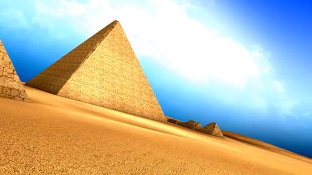 Єгипетські Піраміди Оживляють Будують Древні Старі Повітряні — стокове відео