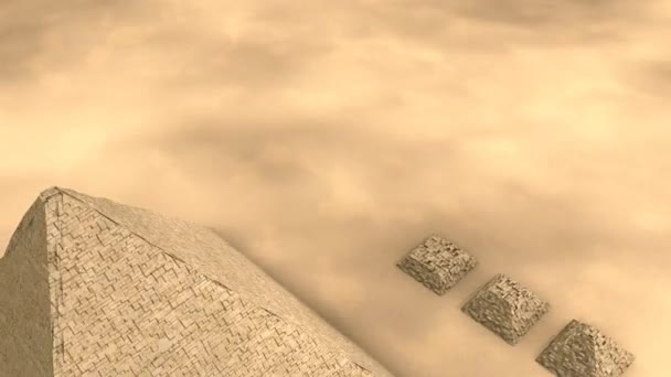 Вид Воздуха Египет Пирамиды Анимация Структура Древний Старый — стоковое видео