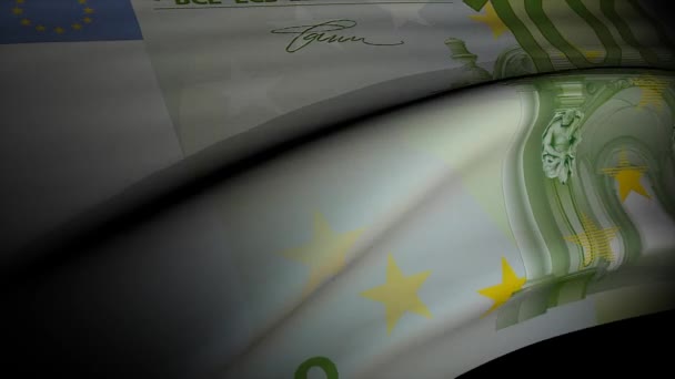 Banknot Euro Machający Flagą Animacja — Wideo stockowe