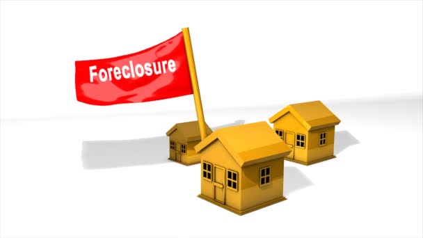 Conceptual Animation Foreclosure Crisis Alpha Channel Included — Stock Video