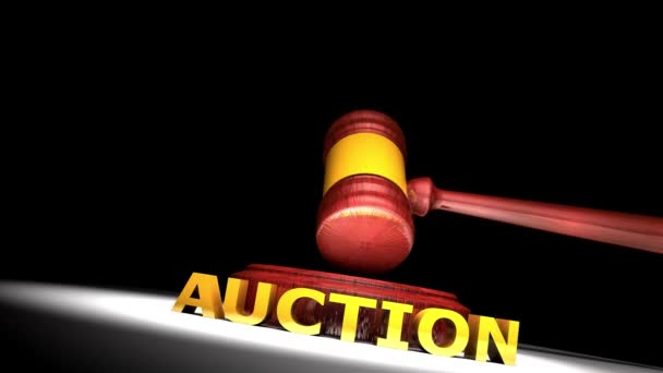 Auction Gavel Animation Matte Business Deal — Stock Video